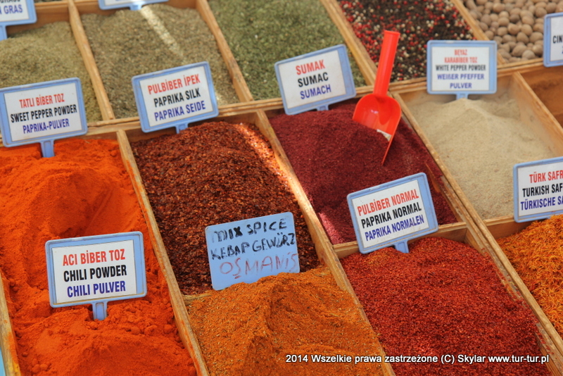 turkish spices on Market, Alanya, Turkey
